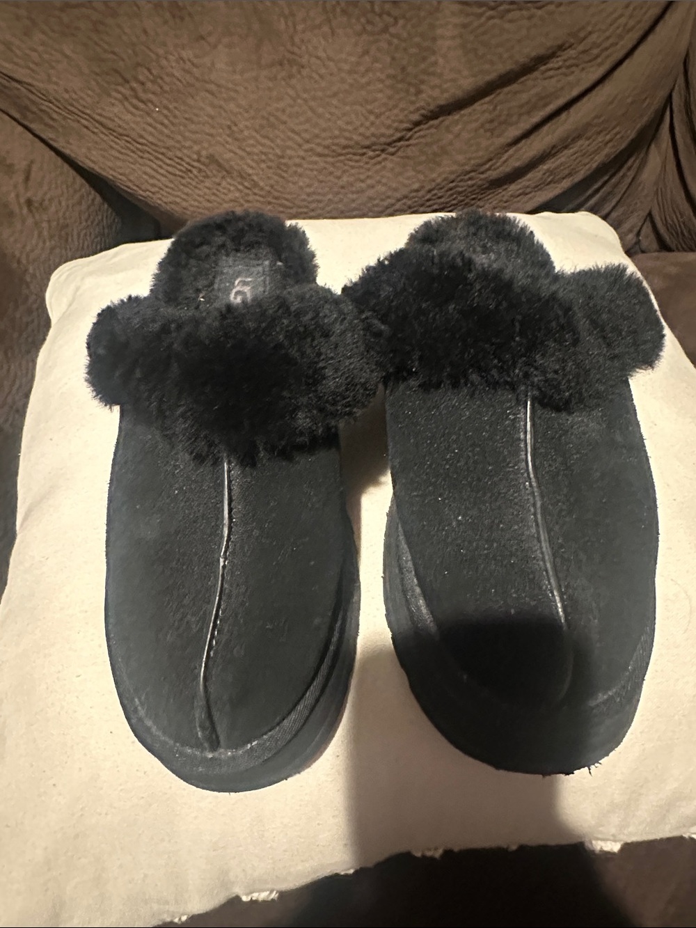 UGG Black Shearling Clog Slippers